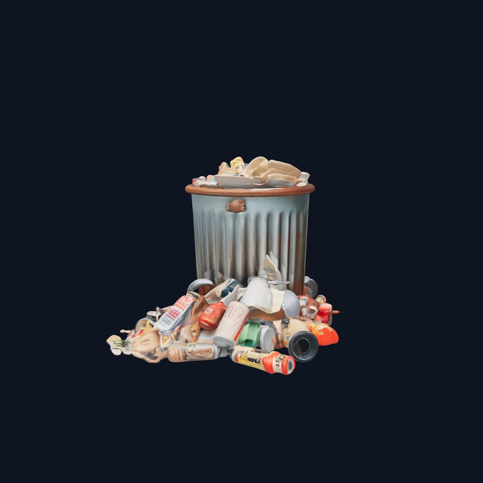 Vintage Trash Can and Garbage Pile Model Pack